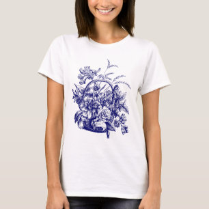 Antike viktorianische Blumenkorb T-Shirt