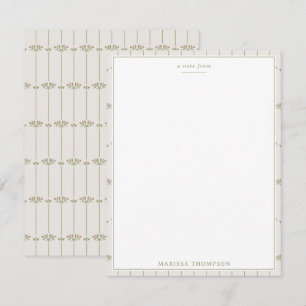 Antike viktorianische botanische Linien Traditione Mitteilungskarte