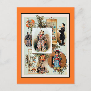 Antike Viktorianische chinesische Puppen aus dem 1 Postkarte