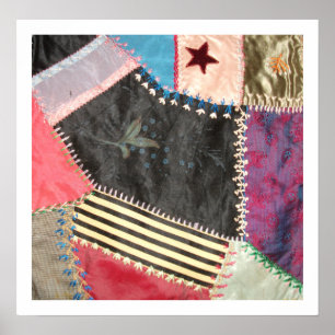 Antike viktorianische Crazy Quilt Poster