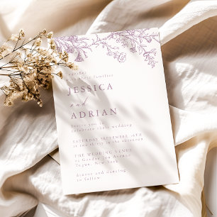 Antike viktorianische Dusty Rose Hochzeit Einladung