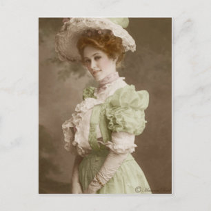 Antike viktorianische edwardianische kolorierte Po Postkarte