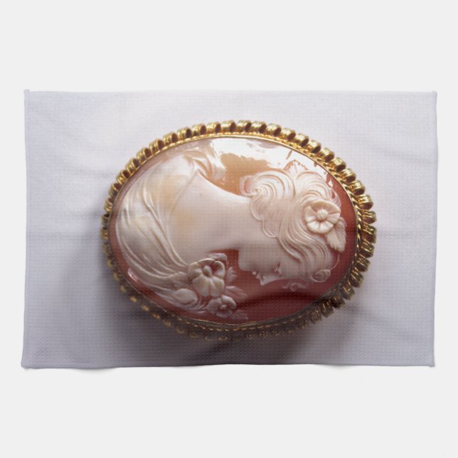 Antike viktorianische Elfenbeinkameo-Silhouette Handtuch (Horizontal)