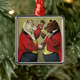 Antike viktorianische glückliche, fröhliche, tanze silbernes ornament