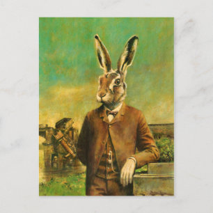 Antike viktorianische Hasen-Postkarte Postkarte