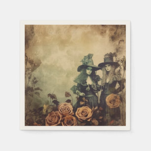 Antike viktorianische Hexenschwestern Sepia Serviette