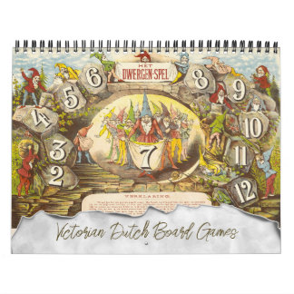 Antike viktorianische holländische Brettspiele Kalender