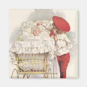 Antike viktorianische Kinder, Kind und Baby im Kin Magnet