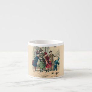 Antike viktorianische Kinder spielen Ball 1880 Win Espressotasse