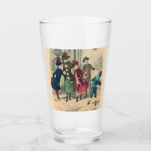 Antike viktorianische Kinder spielen Ball 1880 Win Glas