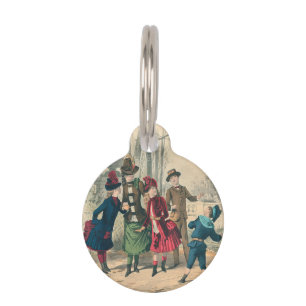 Antike viktorianische Kinder spielen Ball 1880 Win Haustiermarke