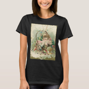 Antike viktorianische Kinderdarstellung, Mädchen m T-Shirt