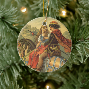 Antike viktorianische Märchen, Bruder und Schweste Keramik Ornament
