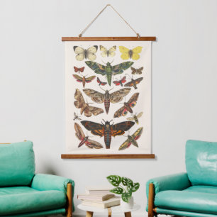 Antike Viktorianische MotordIllustration 1889 Wandteppich Mit Holzrahmen