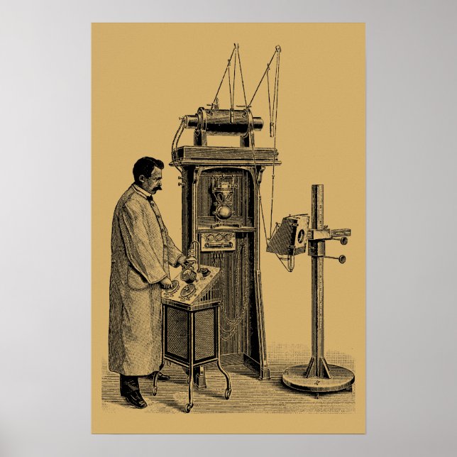 Antike Viktorianische Röntgenmaschine aus der Ära Poster (Vorne)