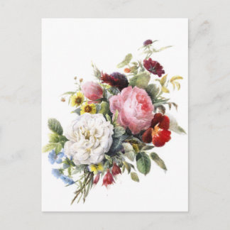 Antike viktorianische Rosen und andere schöne Blum Postkarte