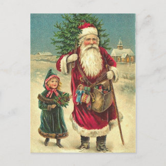 Antike viktorianische Sankt-Baum-Postkarte Feiertagspostkarte