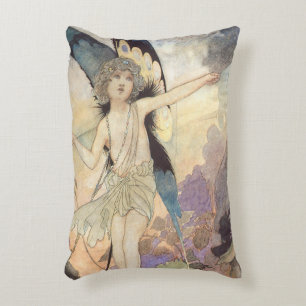 Antike viktorianische Schmetterlingsfee von Robins Dekokissen