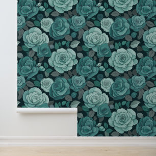 Antike viktorianische tealgraue florale kletternde tapete