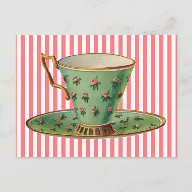 Antike viktorianische Teetasse Postkarte (Vorderseite)
