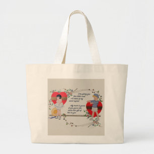 Antike viktorianische Valentinskarten-Kunst Retro Jumbo Stoffbeutel