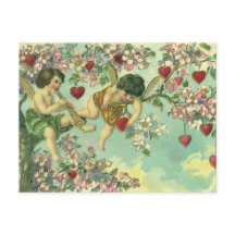 Antike viktorianische Valentinstag-Cupids-Herz-Bau