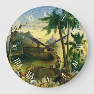 Antike viktorianische Volkskunst, Noahs Arche von  Große Wanduhr