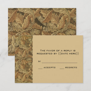 Antike viktorianische warme Herbstblätter Hochzeit RSVP Karte