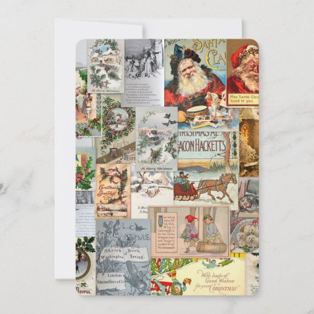 Antike Viktorianische Weihnachten Ephemera Collage (Vorderseite)