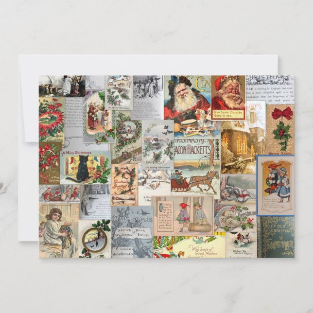 Antike Viktorianische Weihnachten Ephemera Collage (Vorderseite)
