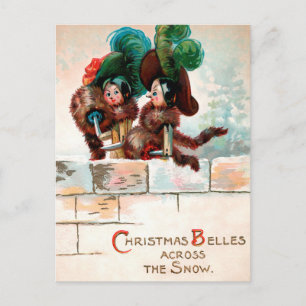Antike viktorianische Weihnachts-Puppen-Postkarte Postkarte