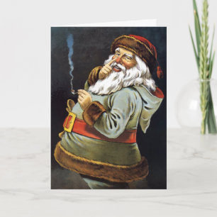 Antike viktorianische Weihnachtskarte mit Santa Feiertagskarte