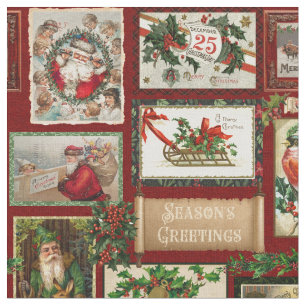 Antike Viktorianische Weihnachtskartenkollektion Stoff