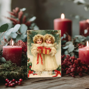 Antike viktorianische Weihnachtspostkarte Postkarte