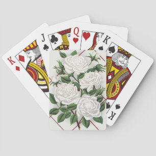 Antike viktorianische weiße Kletterrosen Garten Spielkarten