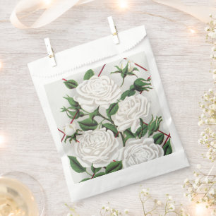 Antike viktorianische weiße Kletterrosengarten Geschenktütchen