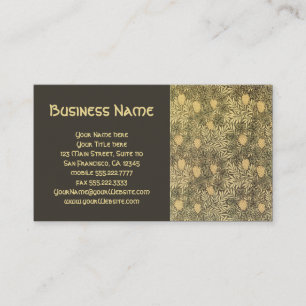 Antike viktorianische William Morris Weinrebe Blät Visitenkarte