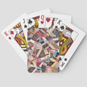Antike, Viktorianische Zeit, verrückte Quilt Spielkarten