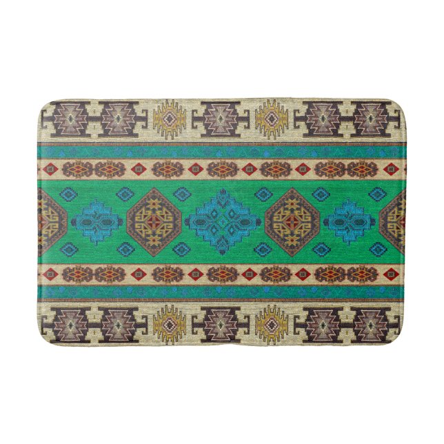 Antike Vintag grüne Blaue Kilim Türkisch Badematte (Vorderseite)