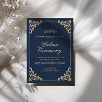 Antike Vintage-Barock Marineblaue Walima-Zeremonie