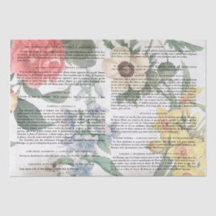Antike Vintage Blume Französisch Buchseite Decoupa Seidenpapier