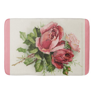 Antike Vintage Blumenrosen Badematte