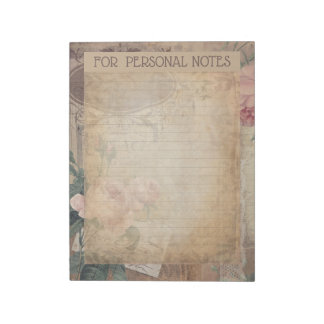 Antike vintage botanische abstrakte Ephemera Notizblock