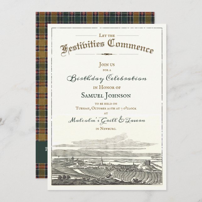 Antike Vintage Elegante keltische Geburtstagseinla Einladung (Vorne/Hinten)