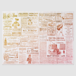 Antike Vintage französische Anzeigen 1900 Ephemera Seidenpapier