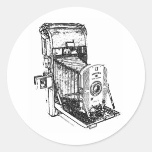 Antike Vintage-Kamera Runder Aufkleber