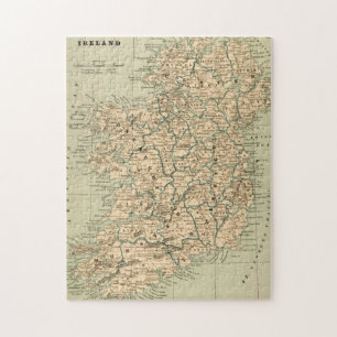 Antike Vintage-Karte Irland Republik Nordirland Puzzle