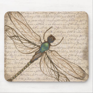 Antike Vintage Libellen-Mauspad Mousepad