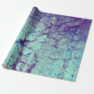 Antike Vintage Lila Türkis Grunge Textur Geschenkpapier