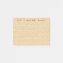 Antike Vintage Notenblatt Musiklehrer Post-it Klebezettel